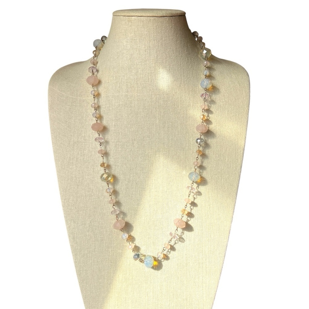 Pastel Multi-Color Faceted Beaded Necklace